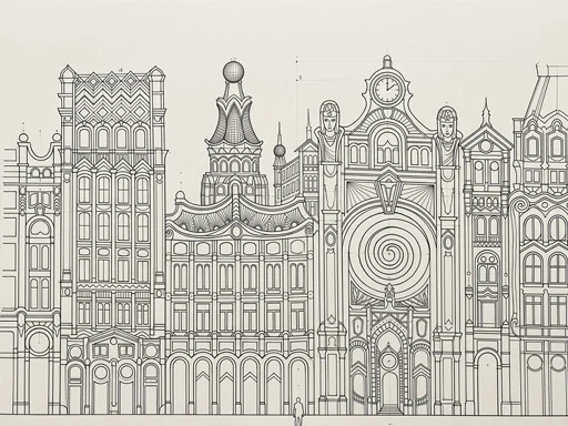 Sketch of the Aureum city skyline