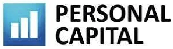 Personal Capital logo, 2009: a blue bar-chart tile beside PERSONAL CAPITAL in heavy capitals