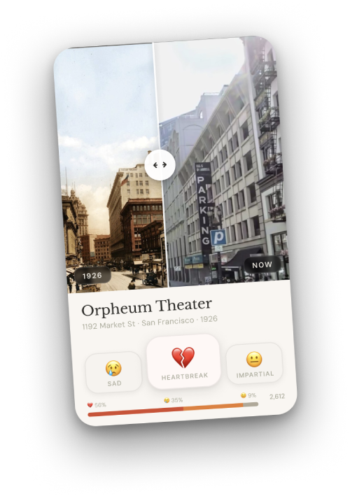 Juxta app showing a city street view
